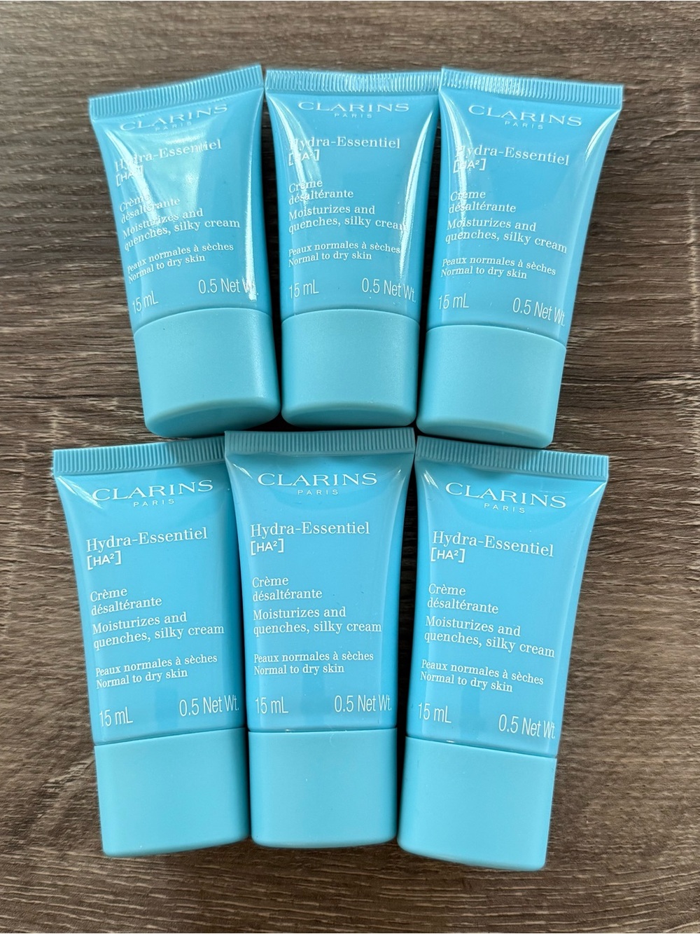 6x Clarins Hydra Essentiel Moisturizer and Quenches, Silky Cream 15ml*6